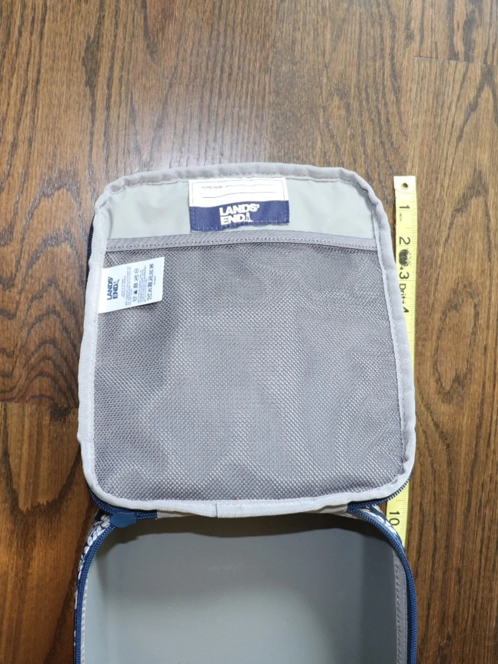 Lands End Insulated Soft-Sided Blue Lunch Box White Daisy Floral School EZ Wipe